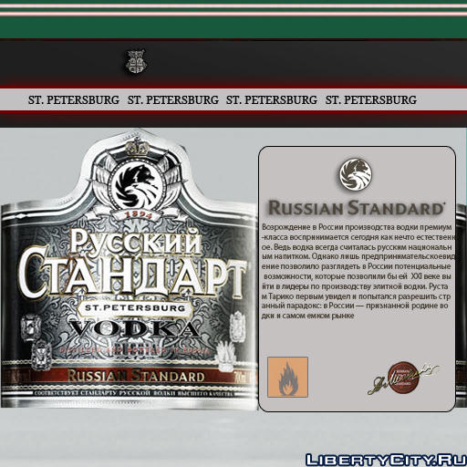 Скачать Модификацию GTA 4 Russian Standard Vodka Molotov